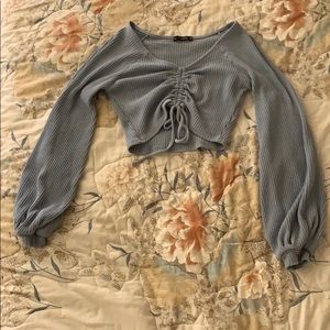 Blue grey crop top